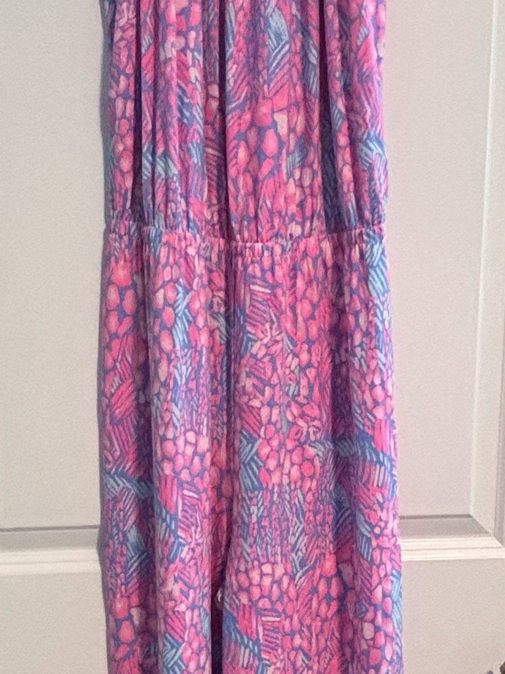 Lilly Pulitzer Pink & Blue Printed Casual Maxi Dress